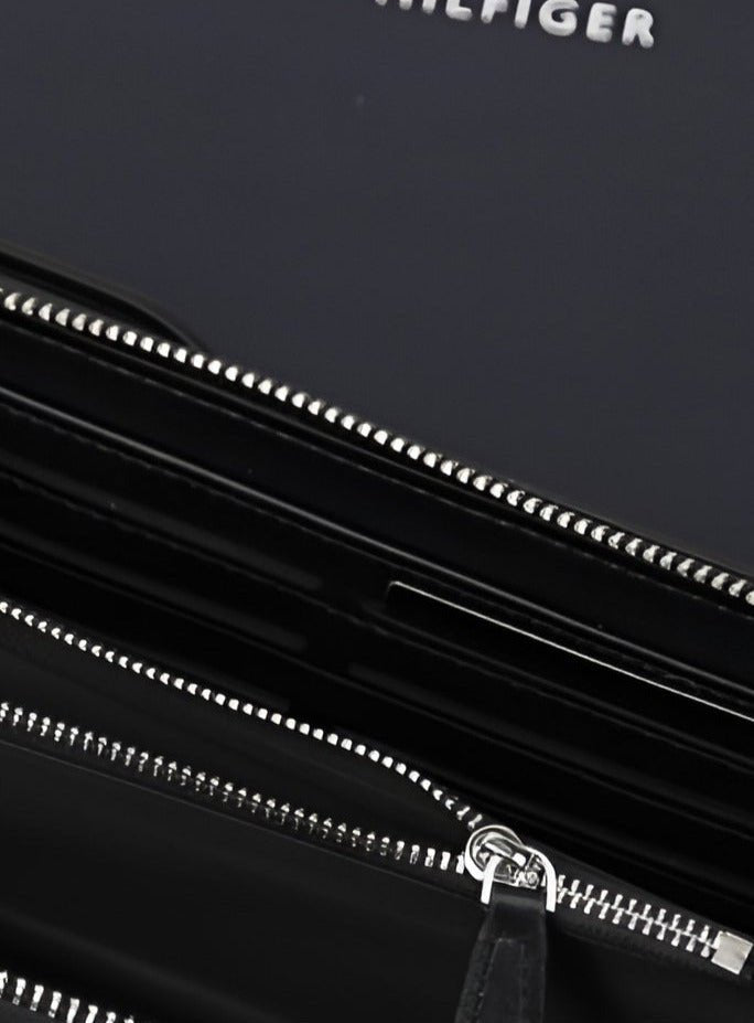 TH Long Black Leather Wallet For Men 50#