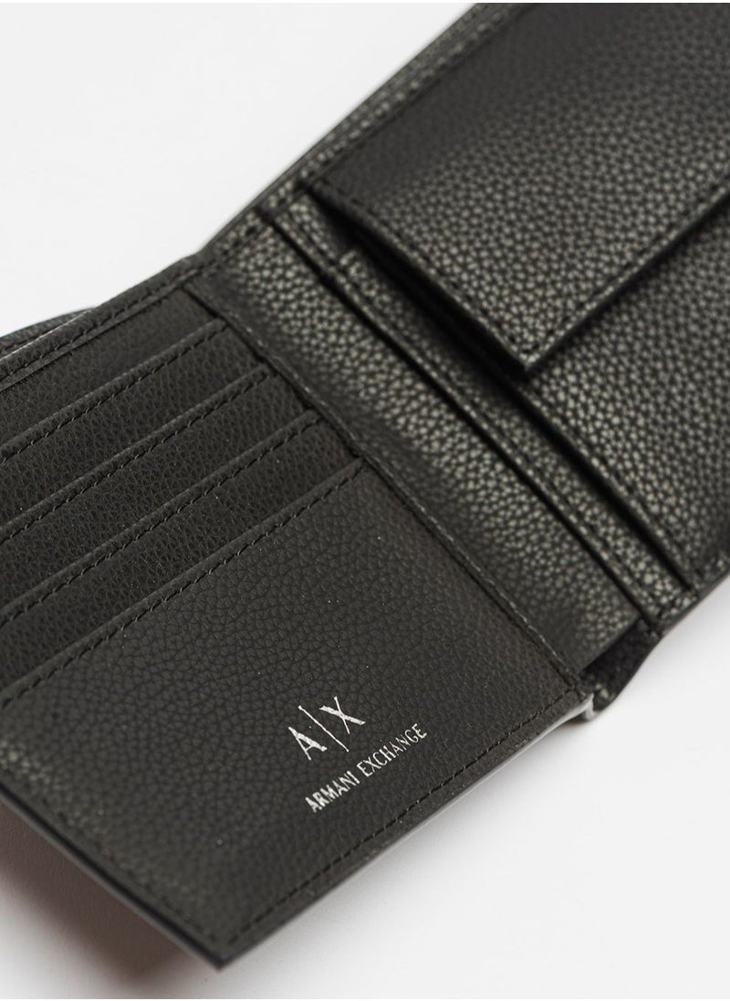 AX Black Leather Wallet & Keychain Set For Men 16#