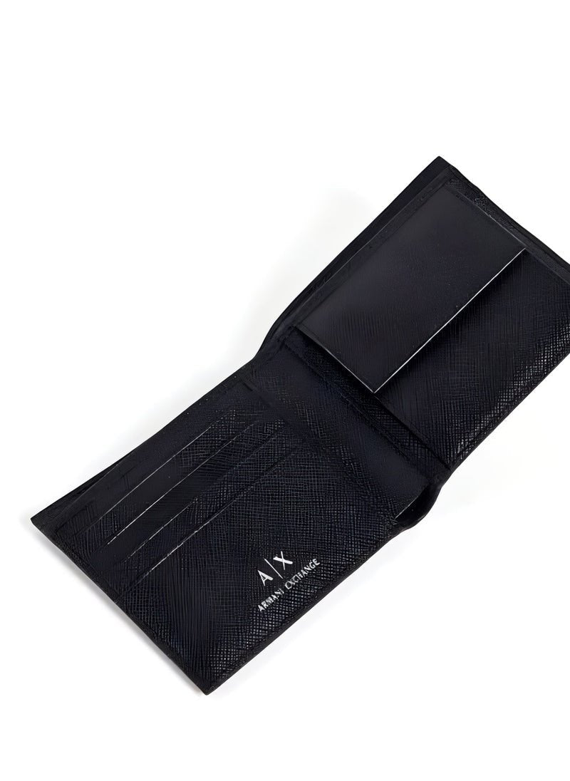 AX Black Leather Wallet & Keychain Set For Men 17#