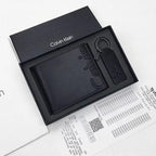 CK Black Leather Wallet-keychain Set For Men 10#