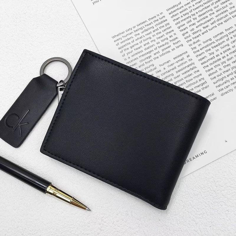 CK Black Leather Wallet-keychain Set For Men 10#