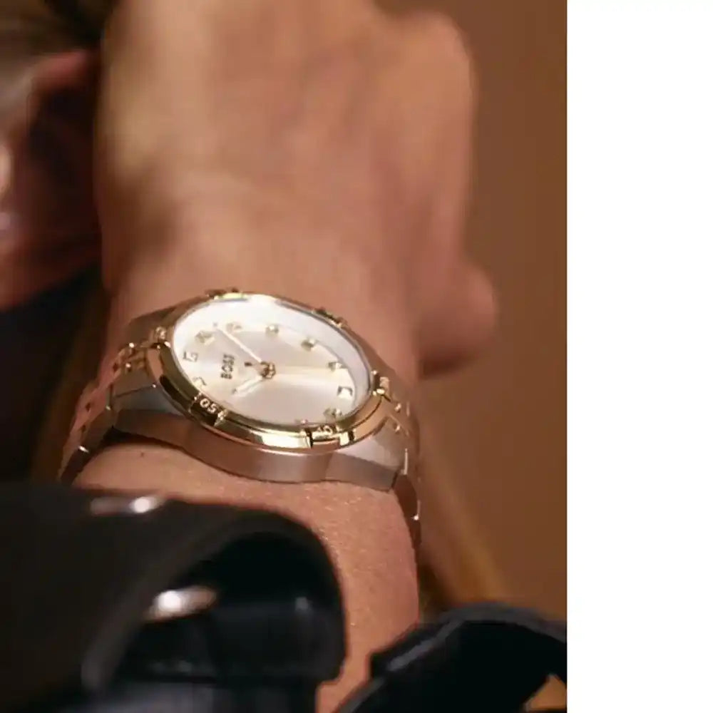 Hugo Boss Women’s Watch – Model Premiere 1502446 | Elegant Two-Tone Silver & Rose Gold Design