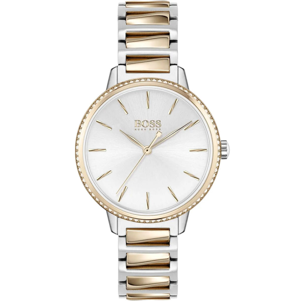 Hugo Boss Women’s Watch – Model 1502567 | Elegant Silver & Rose Gold Signature Design