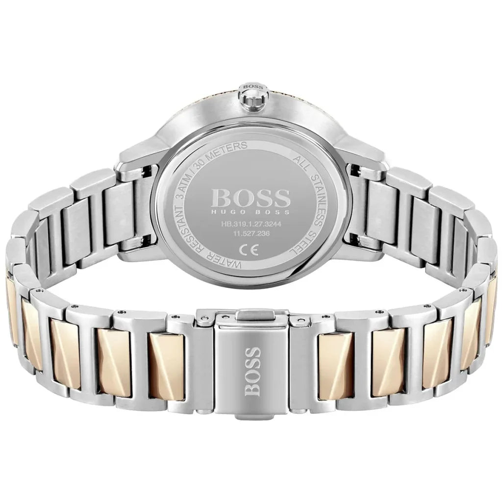 Hugo Boss Women’s Watch – Model 1502567 | Elegant Silver & Rose Gold Signature Design