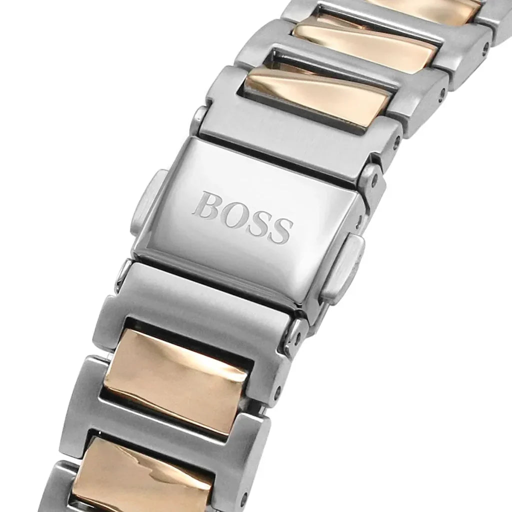 Hugo Boss Women’s Watch – Model 1502567 | Elegant Silver & Rose Gold Signature Design