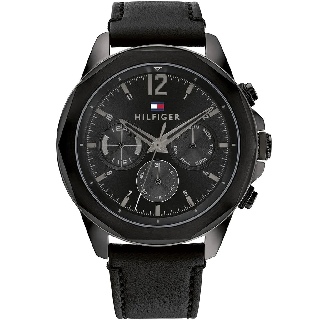 Tommy Hilfiger Men’s Watch – Model 1792062 | Lars Collection Black Leather Elegance