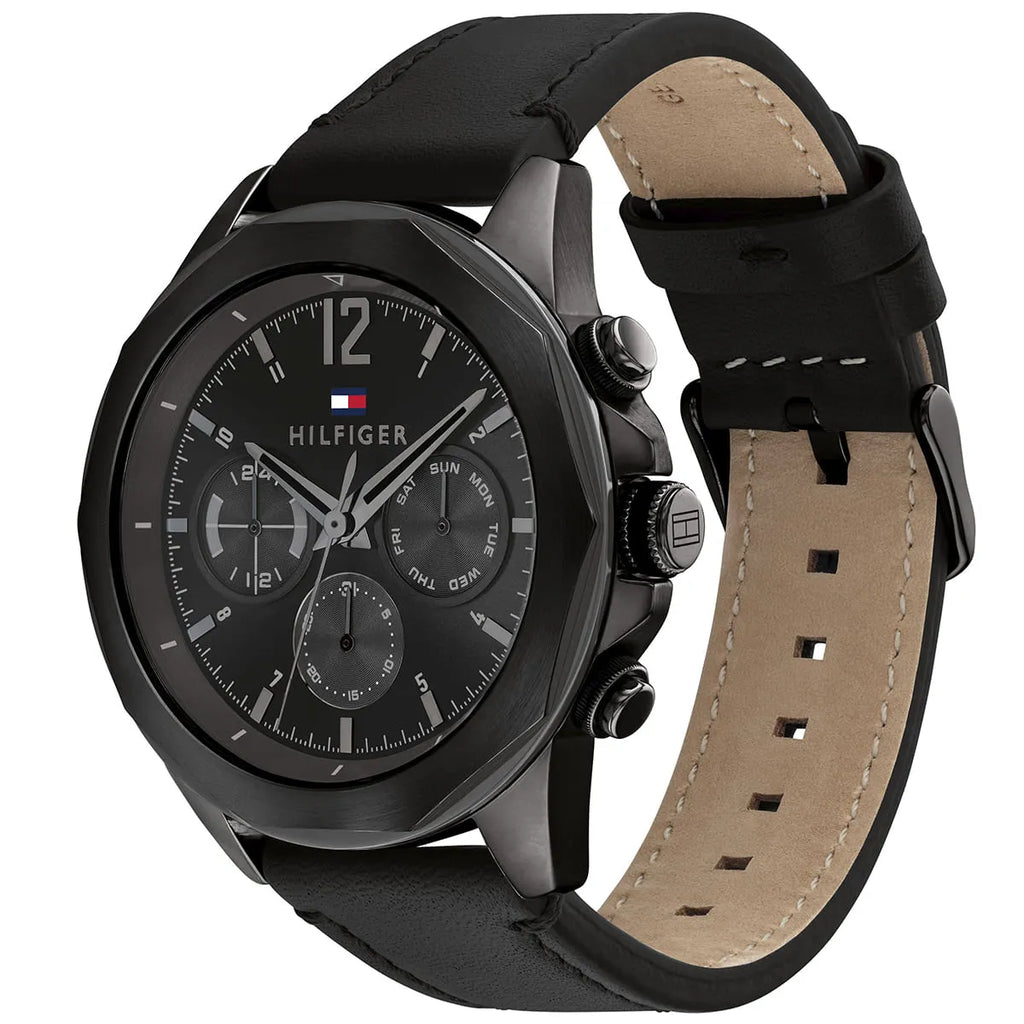 Tommy Hilfiger Men’s Watch – Model 1792062 | Lars Collection Black Leather Elegance