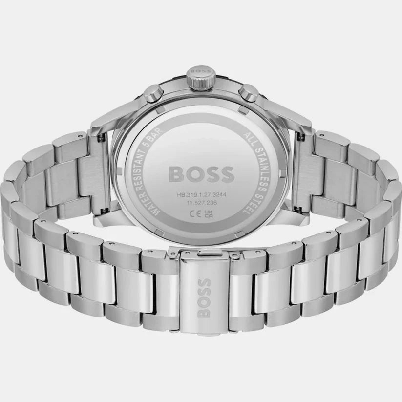 Hugo Boss Men’s Watch – Model 1514032 | Classic Black Dial with Silver Stainless Steel Bracelet