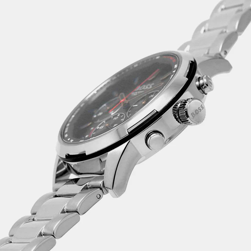 Hugo Boss Men’s Watch – Model 1514032 | Classic Black Dial with Silver Stainless Steel Bracelet