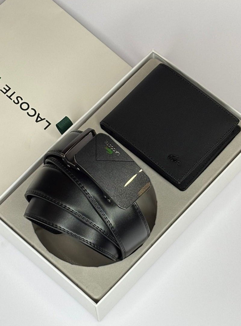 LC Leather Wallet-Belt Set For Men 19#