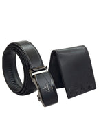CK Black Leather Wallet-Belt Set For Men 17#