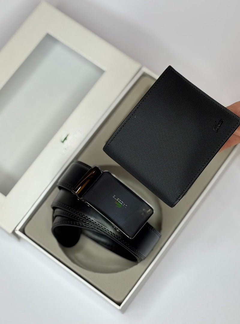 LC Leather Wallet-Belt Set For Men 20#