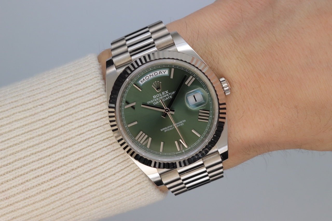 Rolex Day-Date Watch For Men - Olive Green Dial