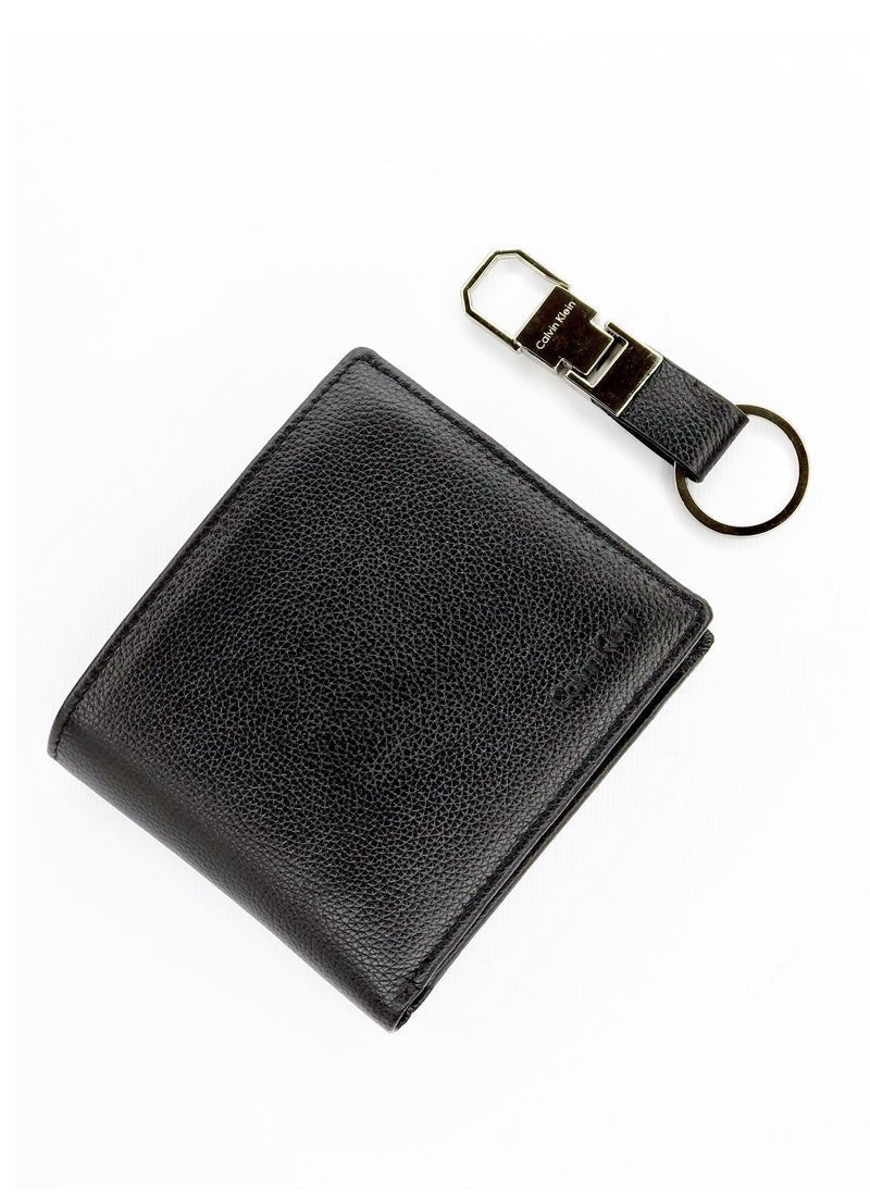 CK Black Leather Wallet-Keychain Set For Men 8#