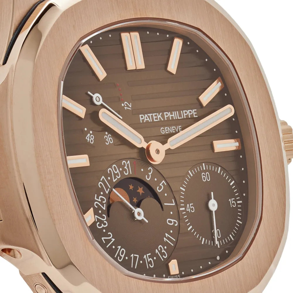 Patek Philippe Nautilus Moonphase Rose Gold Brown Dial 40mm - Mirror Original
