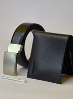 CK Black Leather Wallet-Belt Set For Men 12#