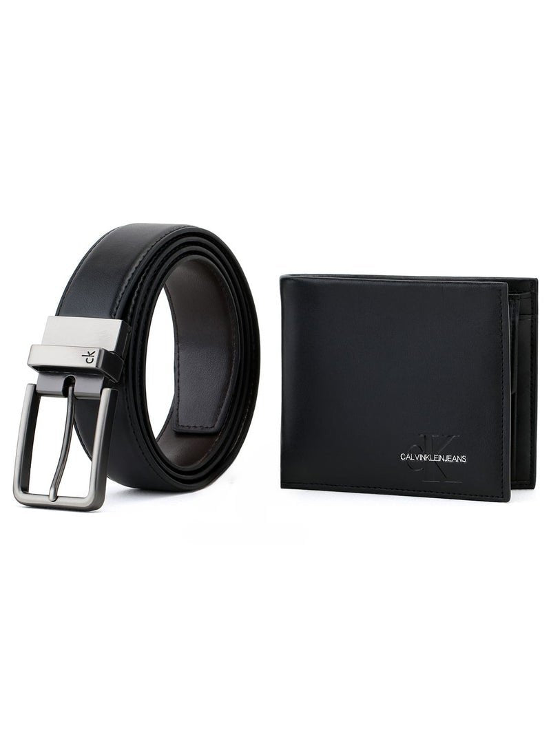 CK Black Leather Wallet-Belt Set For Men 11#