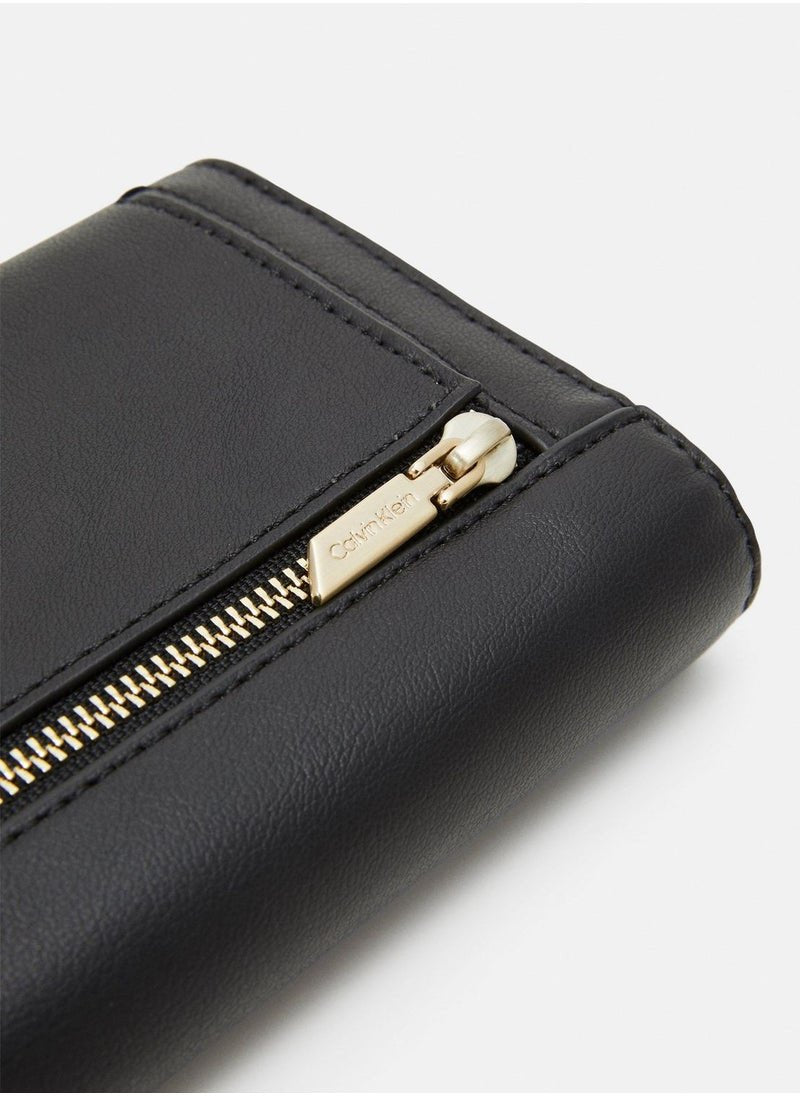 CK Black Leather Trifold Wallet For Women 79#