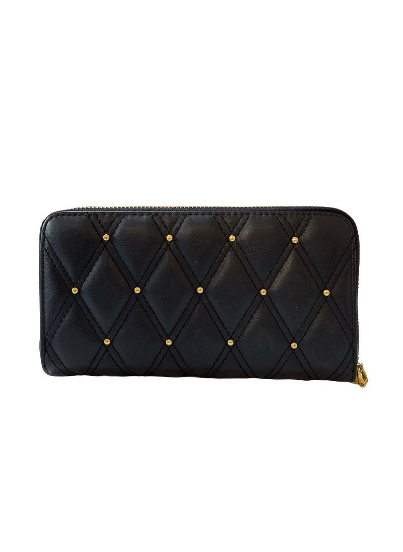 GU Quilted Black Wallet For Women 84#