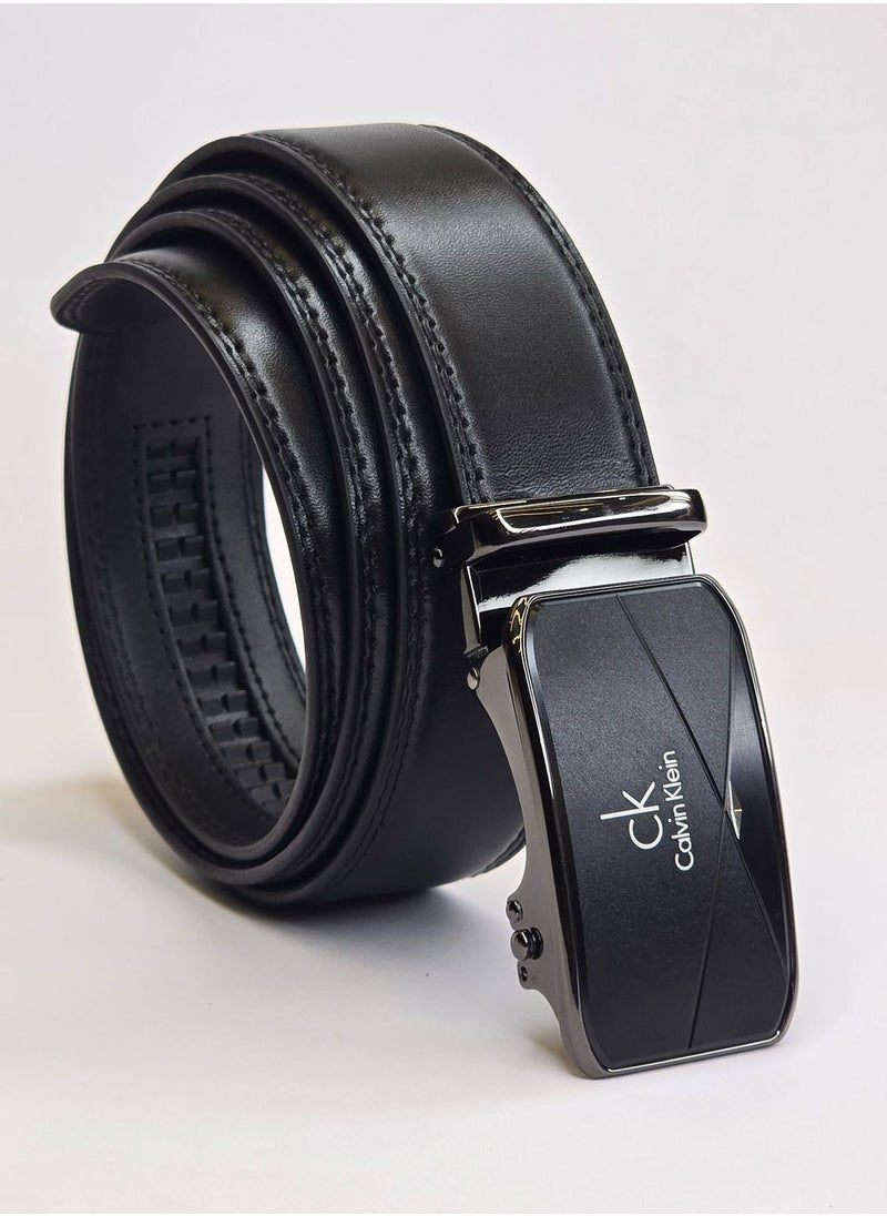 CK Black Leather Wallet-Belt Set For Men 17#