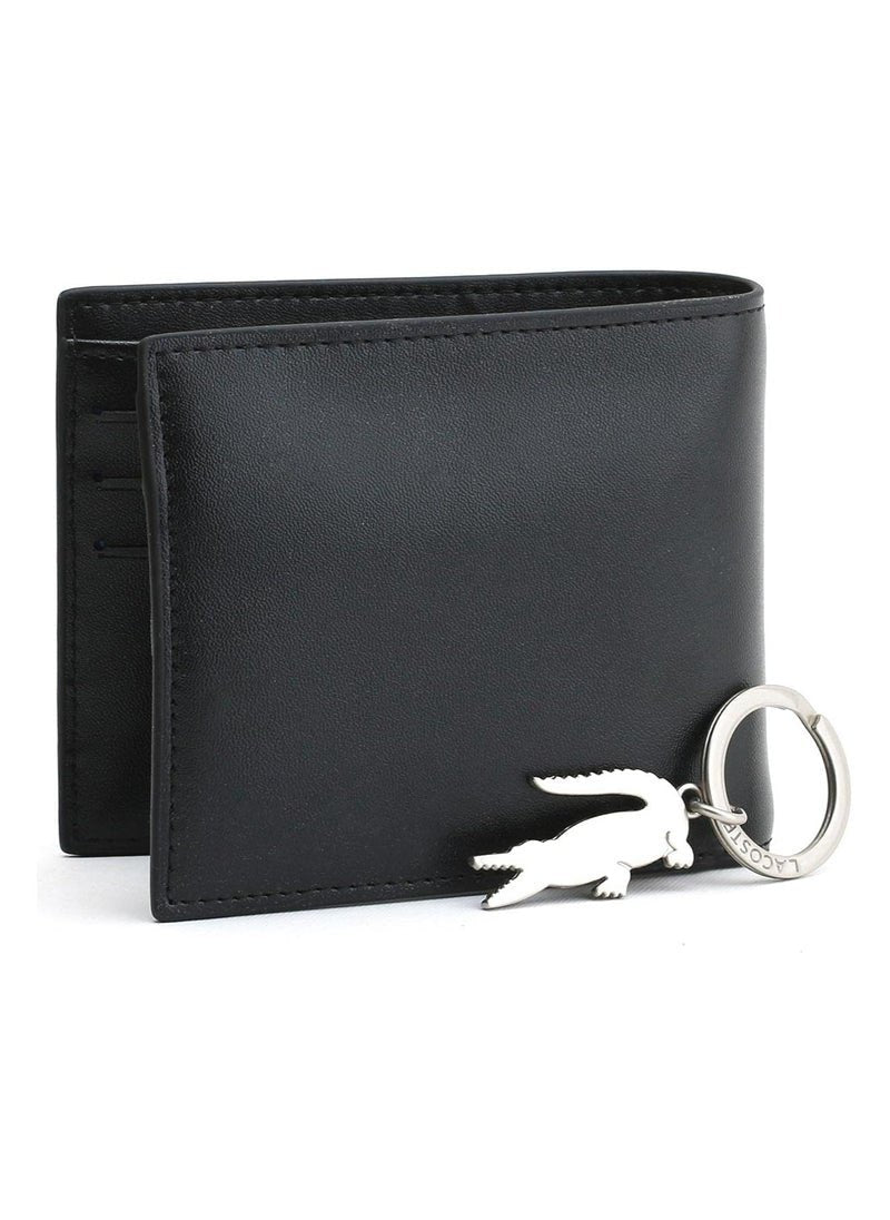 LC Black Leather Wallet-Keychain Set For Men 11#