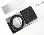 CK Black Leather Wallet-Belt Set For Men 7#