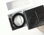 CK Black Leather Wallet-Belt Set For Men 7#