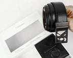 CK Black Leather Wallet-Belt Set For Men 7#
