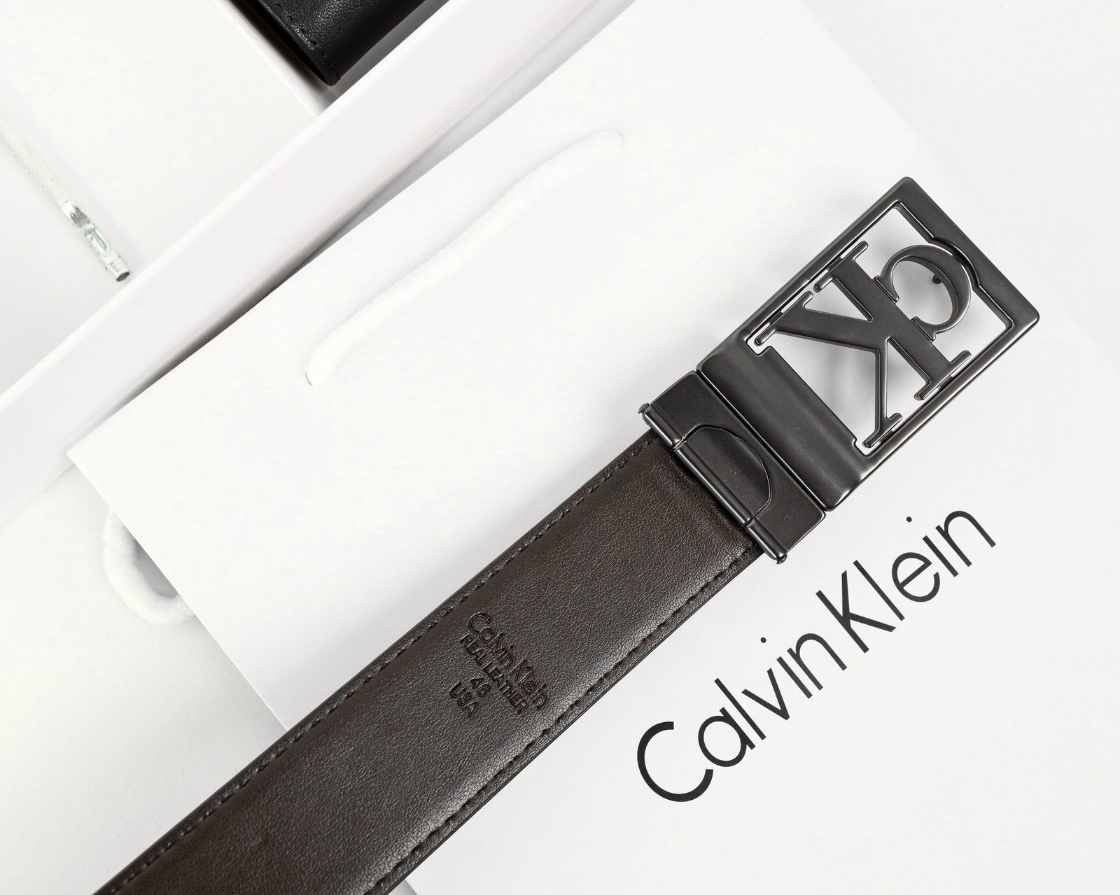 CK Black Leather Wallet-Belt Set For Men 7#