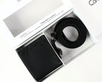 CK Black Leather Wallet-Belt Set For Men 8#