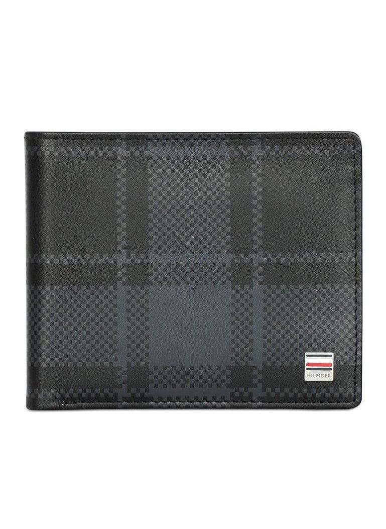 TH  Black Checkered Wallet For Men 48#