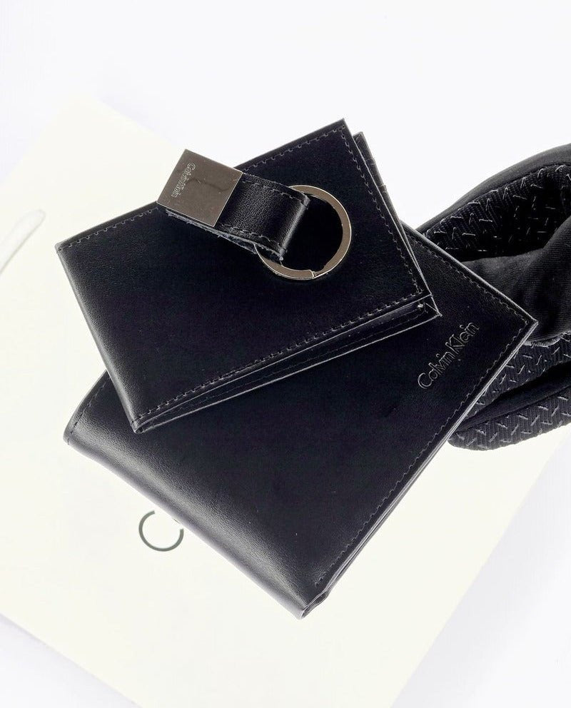 CK Black Leather Wallet-Keychain Set For Men 9#