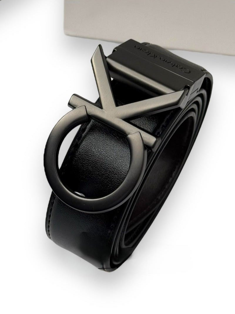 CK Black Leather Wallet-Belt Set For Men 13#