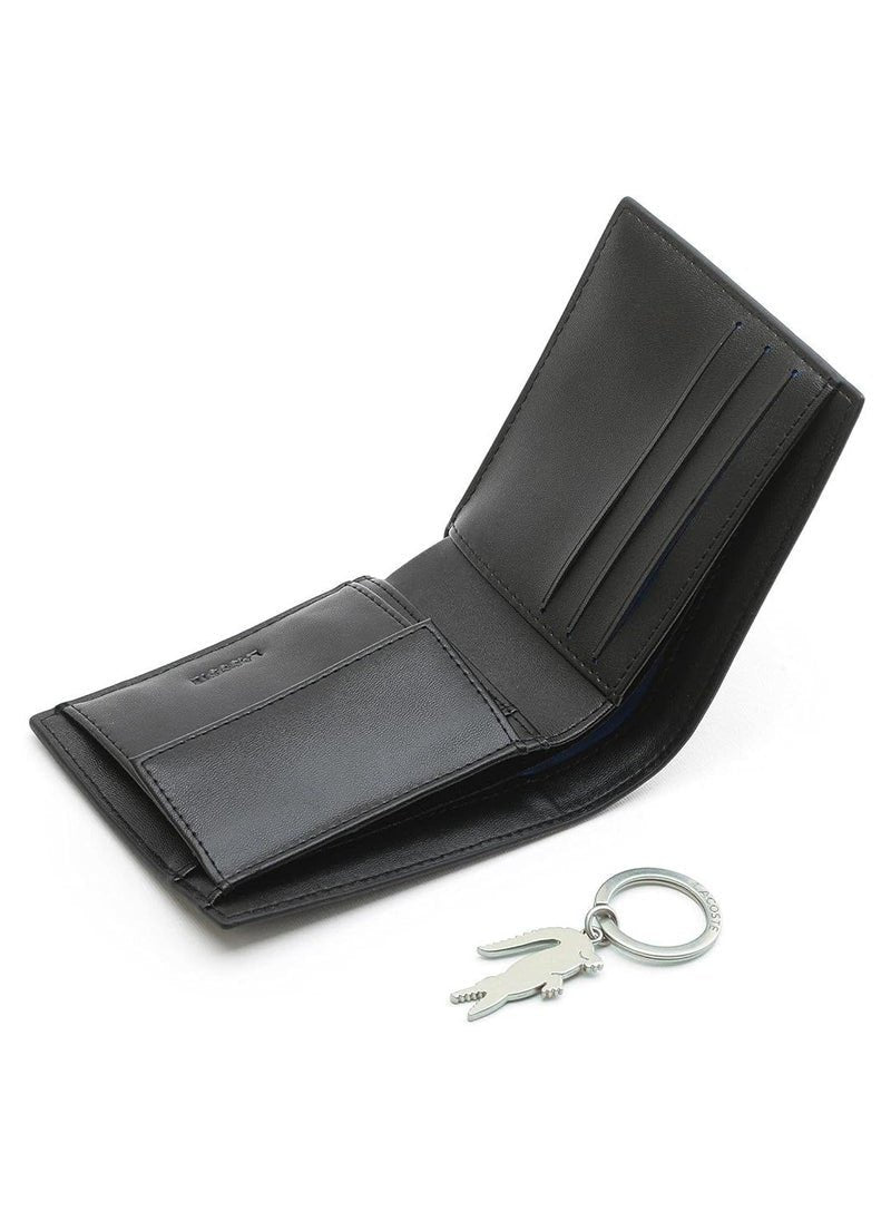 LC Black Leather Wallet-Keychain Set For Men 11#