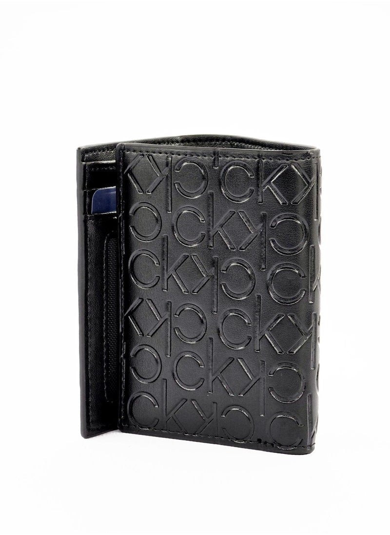 CK Monogram Trifold Black Wallet For Men 62#
