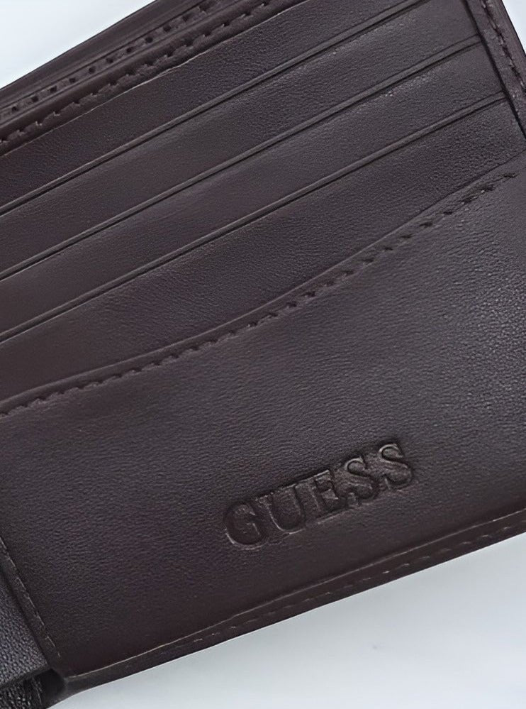 GU Brown Leather Wallet For Men 85#