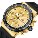 Mini Focus Watch with Gold Dial & Black Strap For Men MF0488G