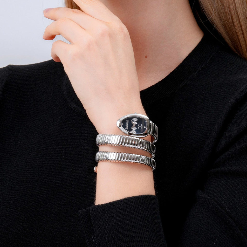 Just Cavalli Signature Snake Vezzoso Blue Steel Ø22 mm Women's Watch (Model JC1L230M0025)