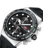 Mini Focus Watch with Black Dial & Silver Case For Men MF0488G