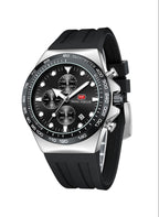 Mini Focus Watch with Black Dial & Silver Case For Men MF0488G