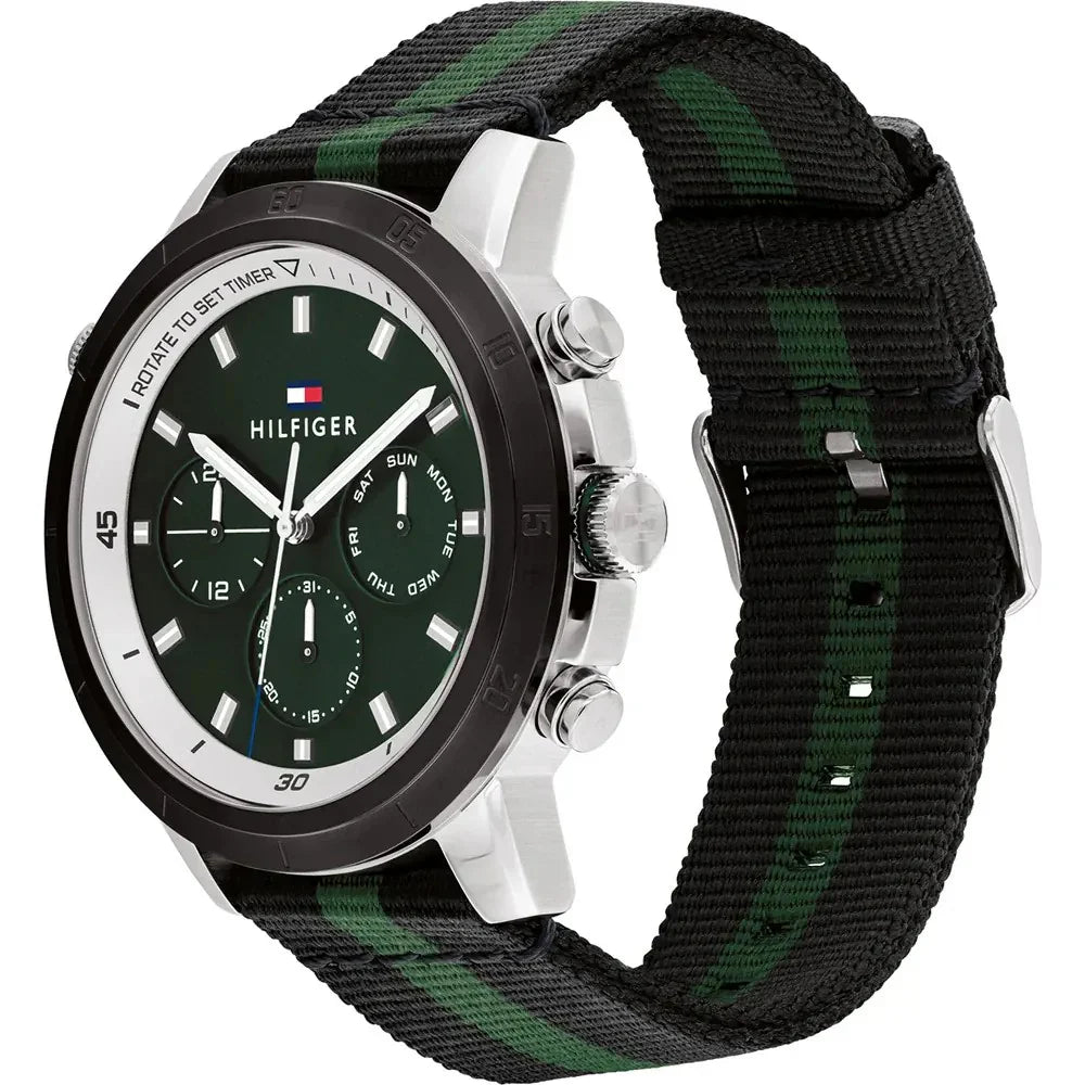 Tommy Hilfiger Men’s Watch – Model 1792107 | Stylish Troy Design in Green & Black