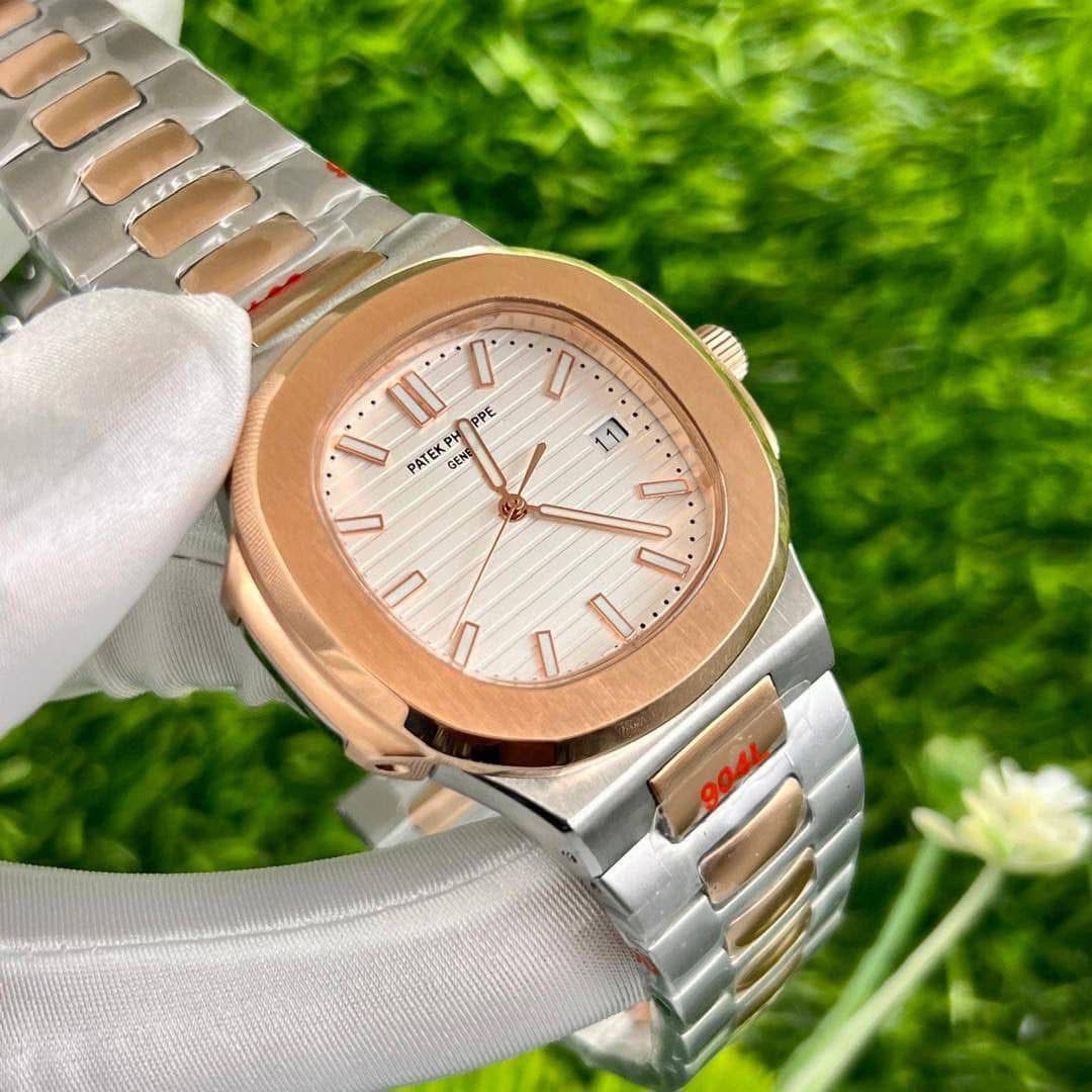 Patek Philippe Nautilus For Men 5711/1A - Two Tone With White Dial