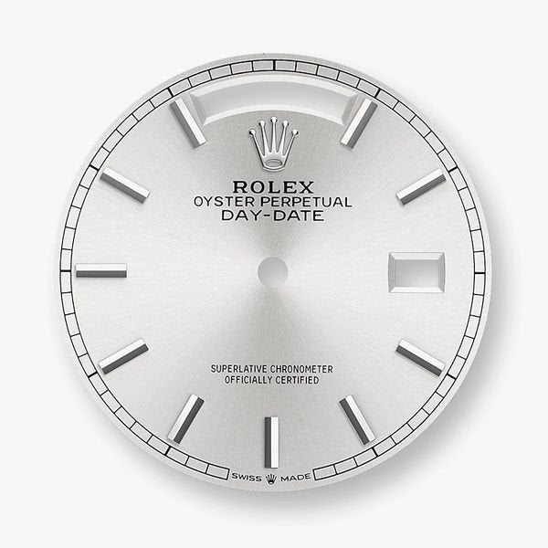 Rolex Day-Date Watch For Men - Silver Dial