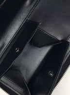 CK Long Black Leather Wallet For Unisex 76#