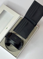 LC Leather Wallet-Belt Set For Men 20#