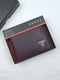 GU Brown Leather Wallet For Men 85#