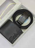 CK Black Leather Wallet-Belt Set For Men 17#
