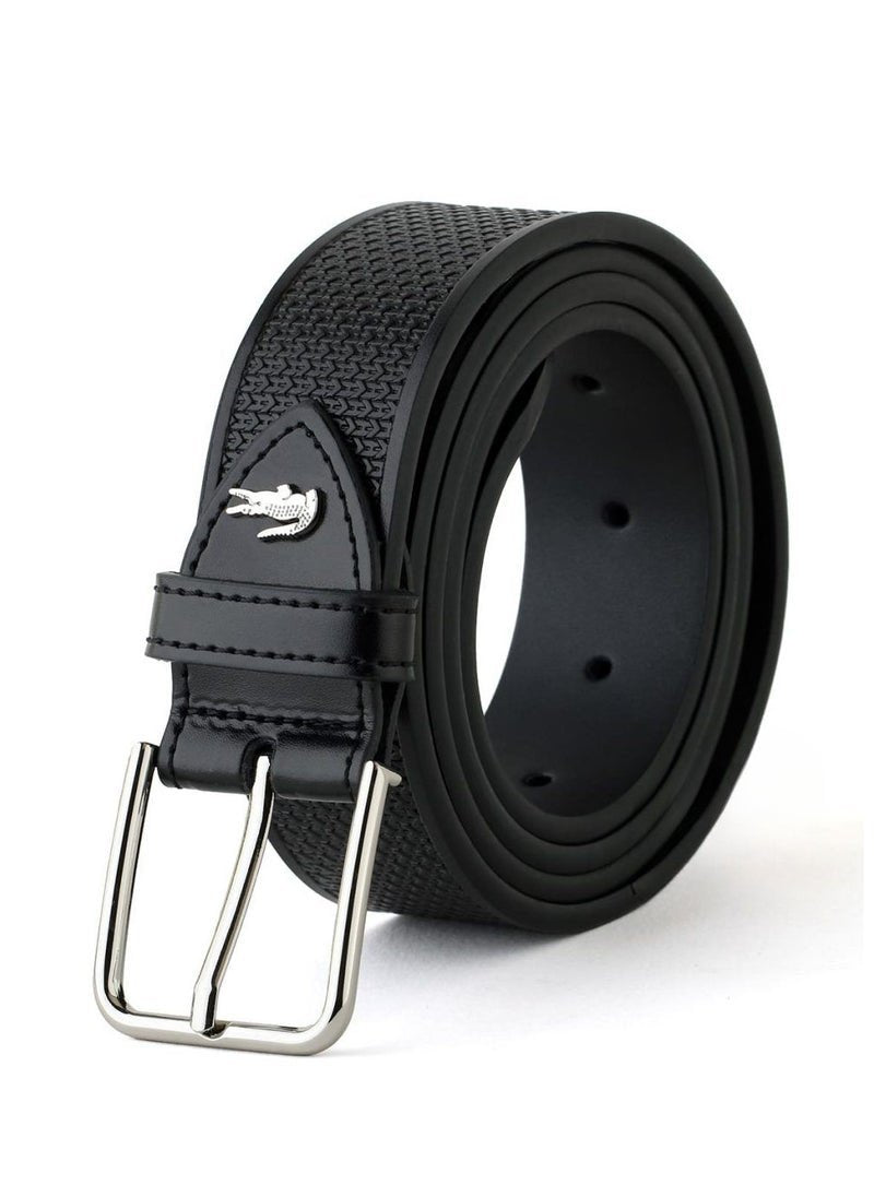 LC Black Leather Wallet-Belt Set For Men 18#