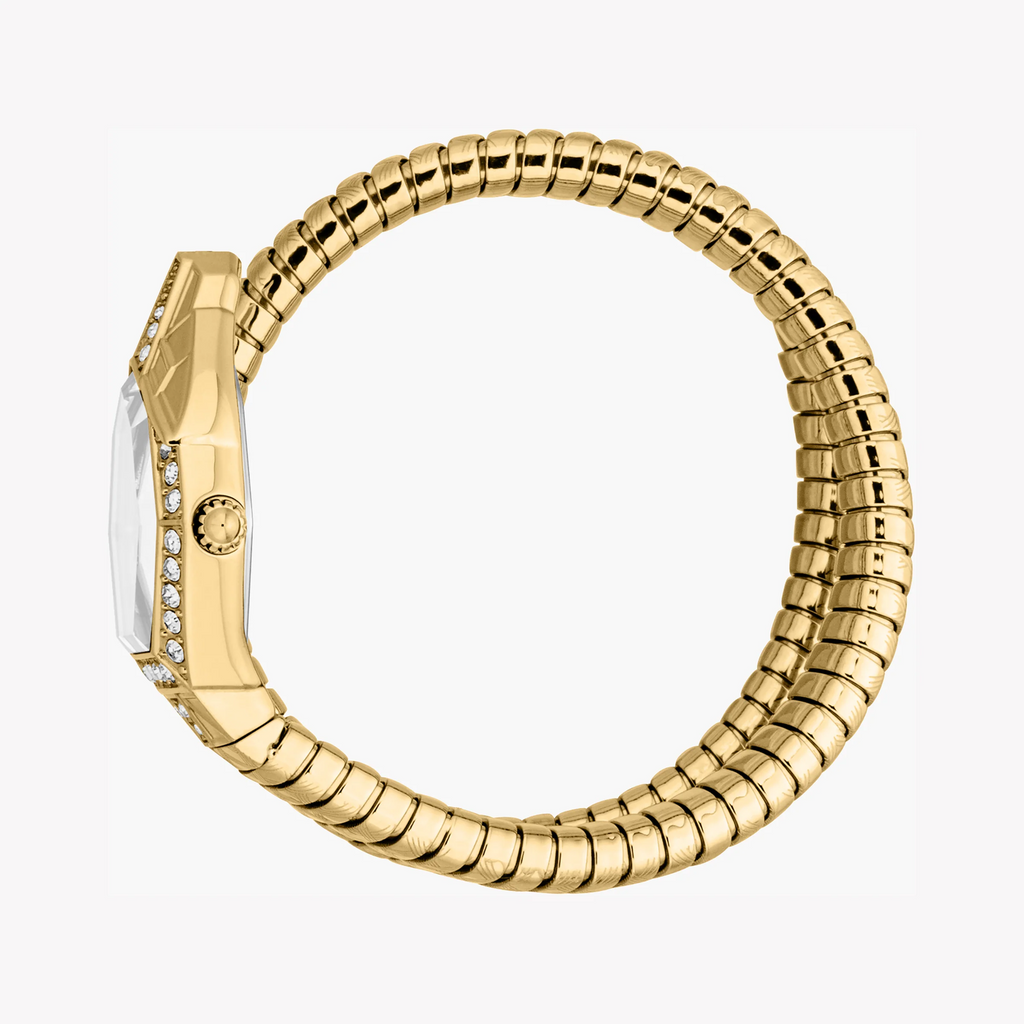 Just Cavalli Ornato Snake Women's Watch – Gold Case & Bracelet with Silver Dial (JC1L303M0025)