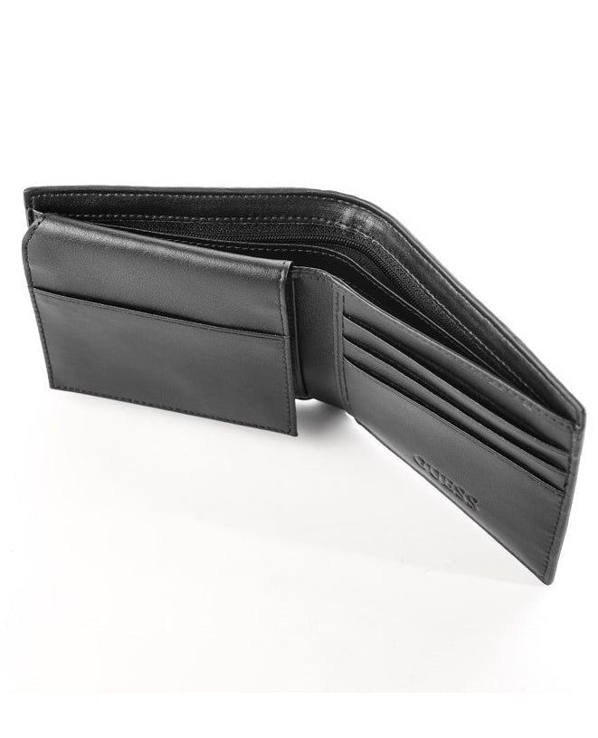 GU Black Leather Wallet For Men 83#